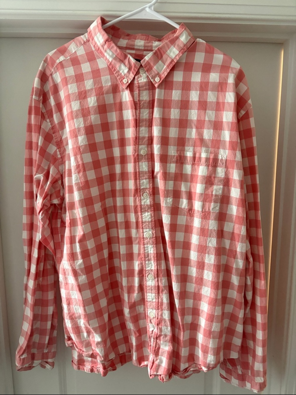 JCrew Size XXL Men's Pink  and Red Gingham Button-Down Shirt